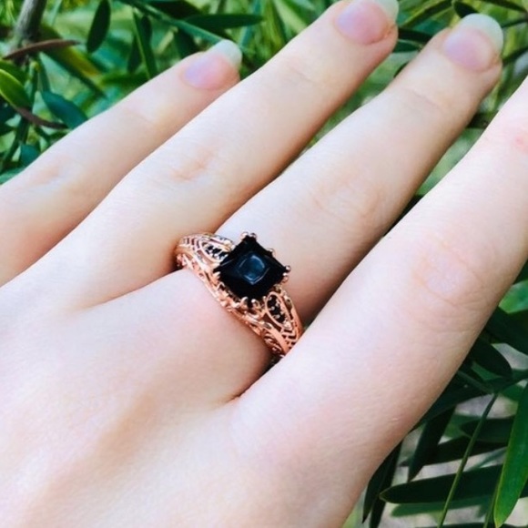 NEW Black Sapphire Rose Gold Filled - Picture 2 of 5